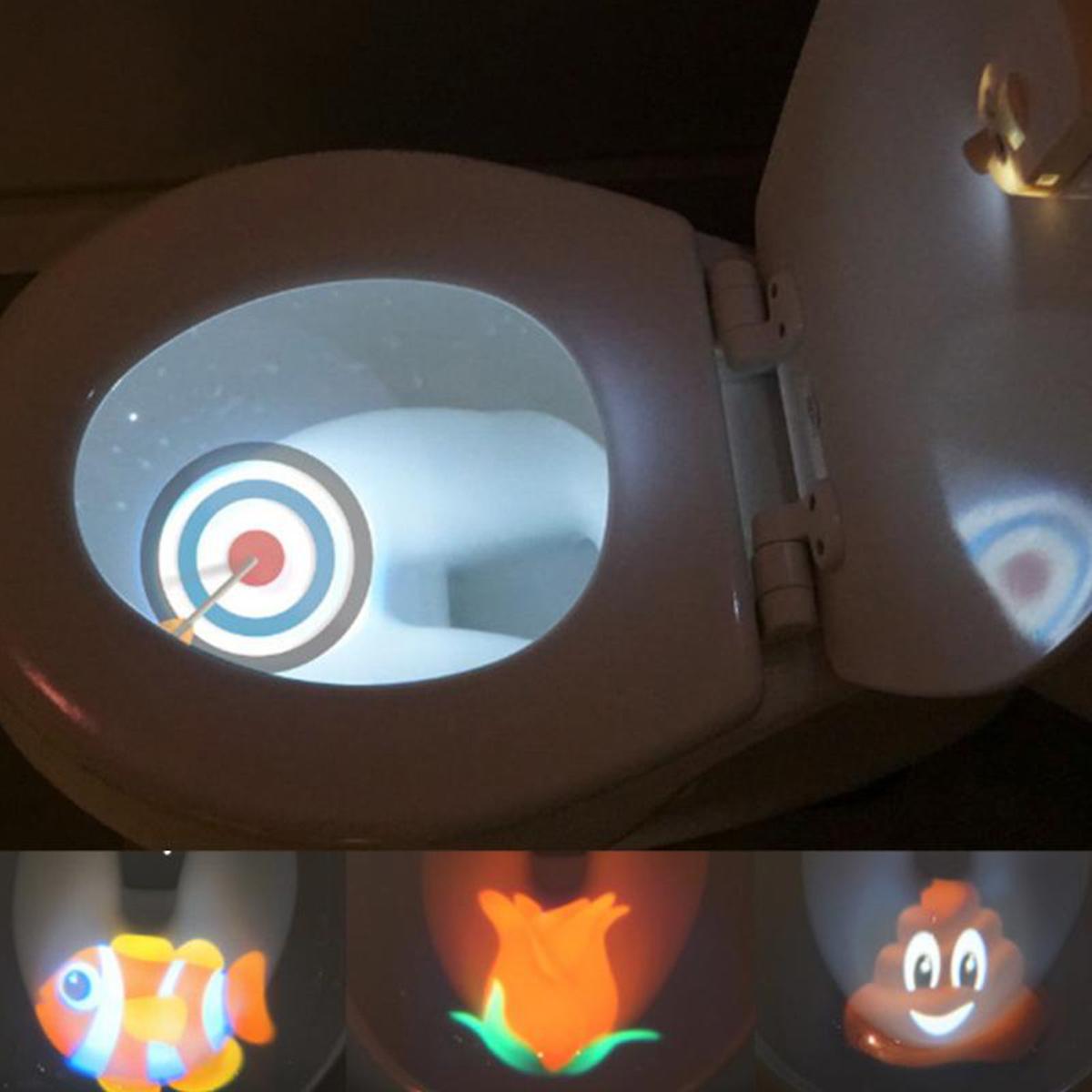 Toddler Target Toilet Light With 5 Projector Patterns Motion Sensor Led Lamp Night Light For Toilet Cover Toilet Novelty Projection Lamp