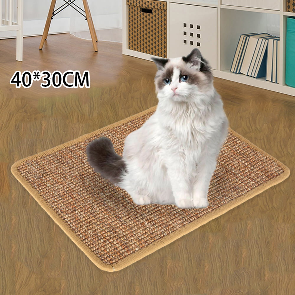 15.6 X 11.7 In Cat Scratching Mat， Large Natural Sisal Mats，Anti-Slip Cat Scratch Pad，Cat Grinding Claws Mat for Protect Carpets and Sofas Durable and Safe Will Not Harm Cat Paws