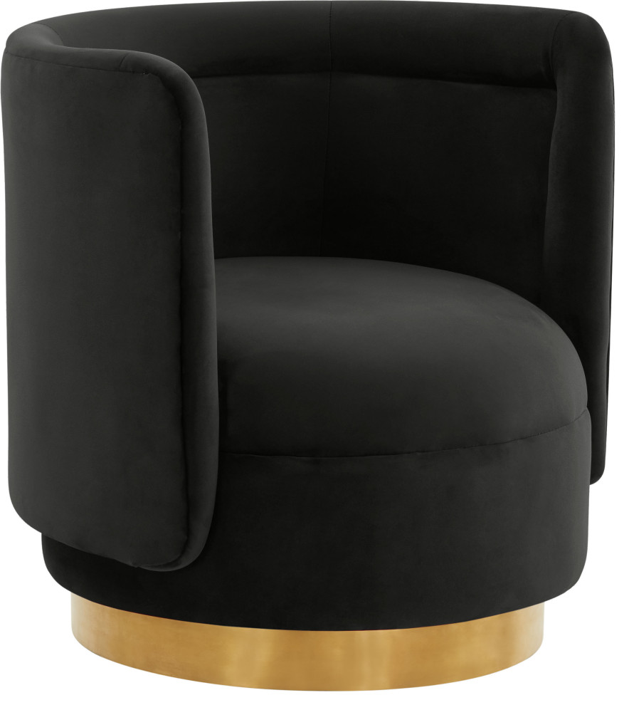 Remy Velvet Swivel Chair   Contemporary   Armchairs And Accent Chairs   by HedgeApple  Houzz