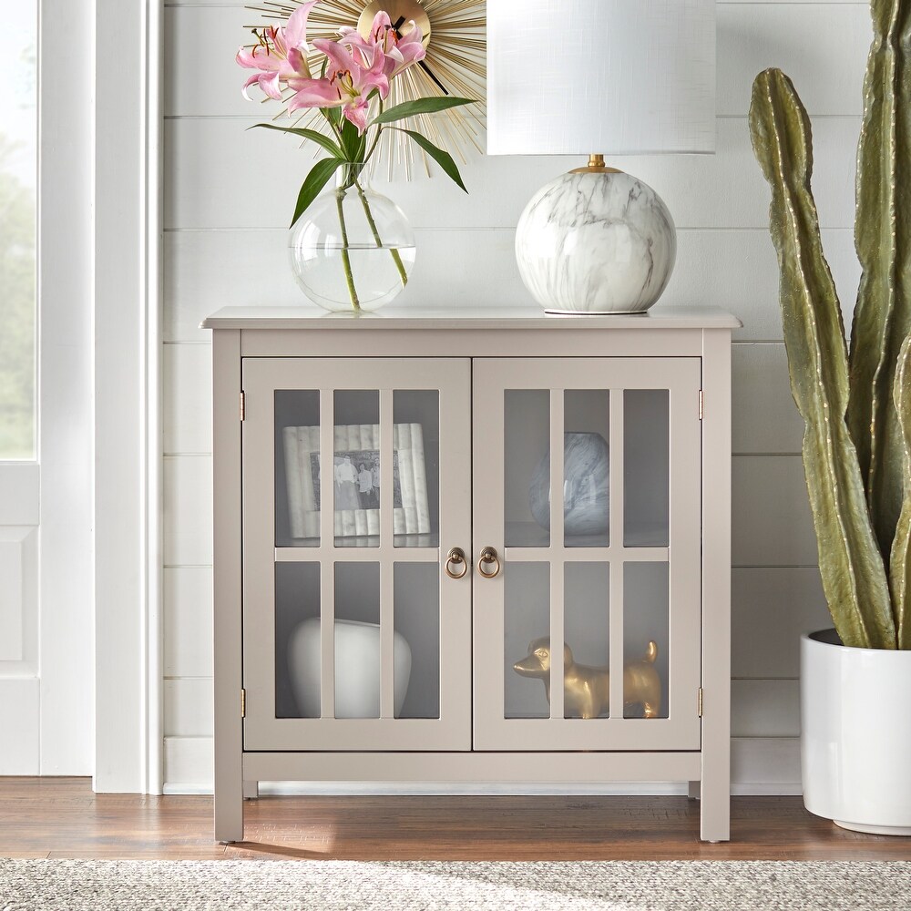 Simple Living Portland 2 Door Glass Cabinet