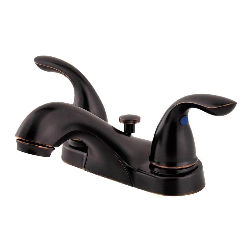 Pfister 4 in Centerset Double Handle Bathroom Faucet in Tuscan Bronze