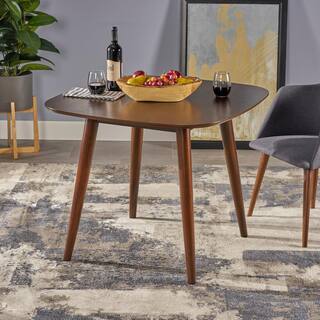 Noble House Wynonna Mid-Century Modern Square Walnut Faux Wood Dining Table 42952