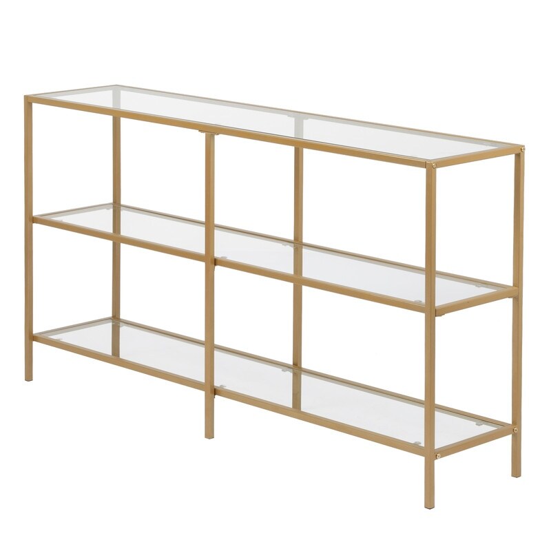 Golden Frame Glass Entryway Console Table Sofa Table39\