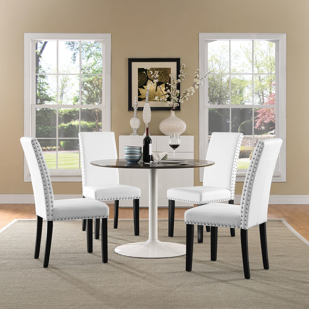 Parcel Dining Faux Leather Side Chair   Transitional   Dining Chairs   by Simple Relax  Houzz