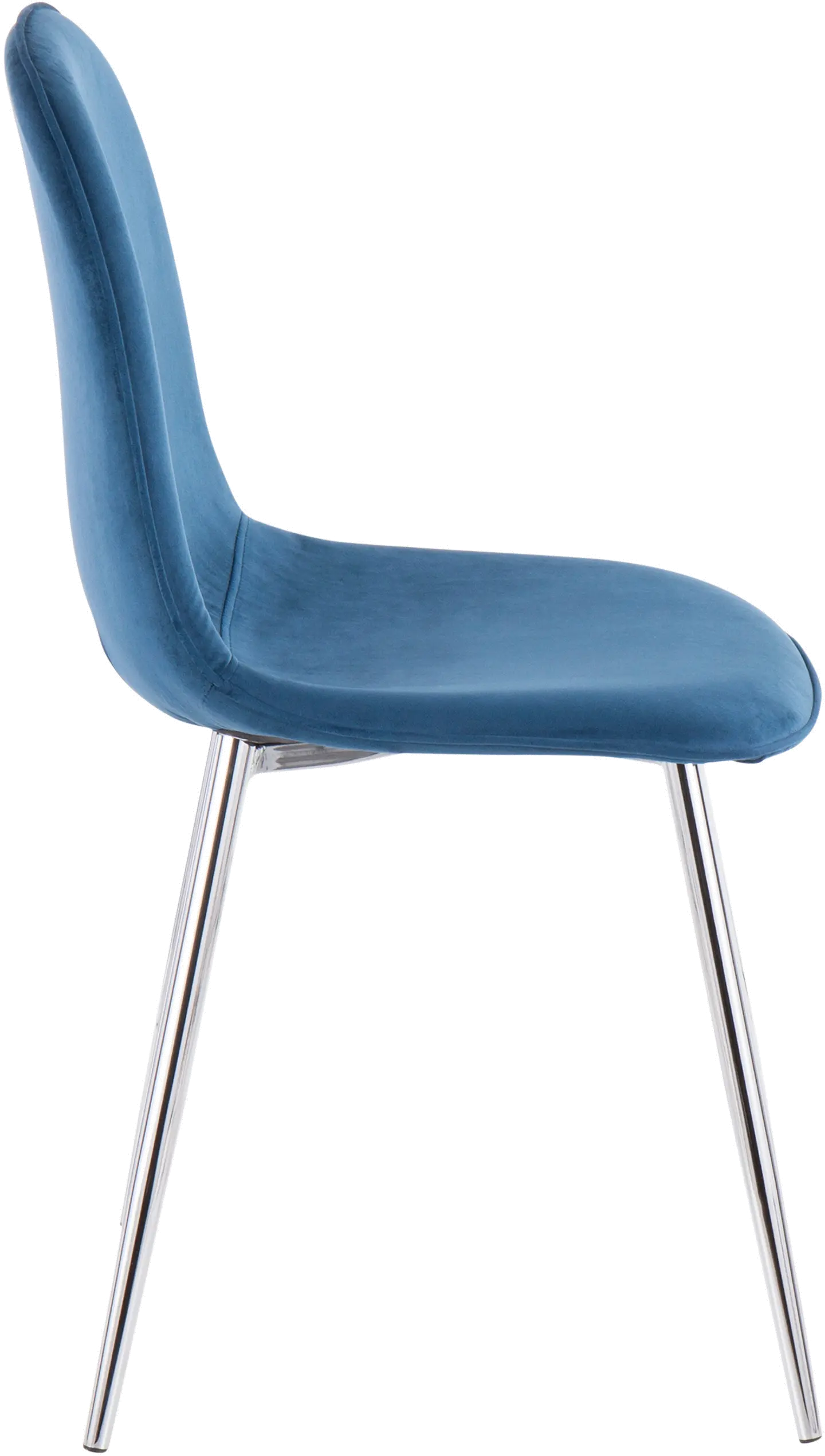 Contemporary Blue and Chrome Dining Room Chair (Set of 2) - Pebble