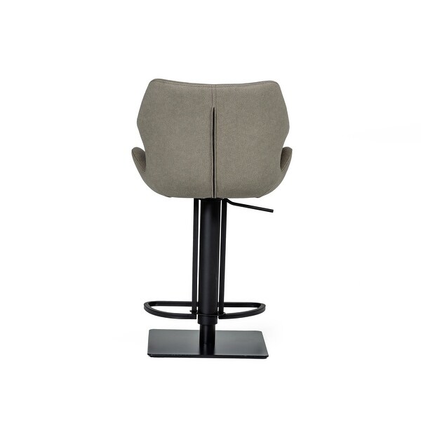 Modrest Jaffee Industrial Grey Eco-Leather Bar Stool