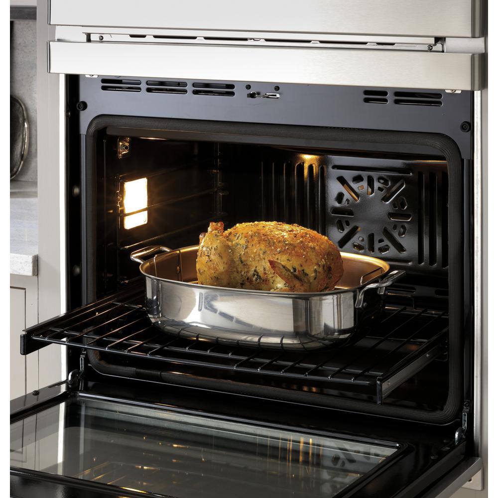 Cafe 30 in. Double Electric Wall Oven With Convection and Advantium in Stainless Steel CTC912P2NS1