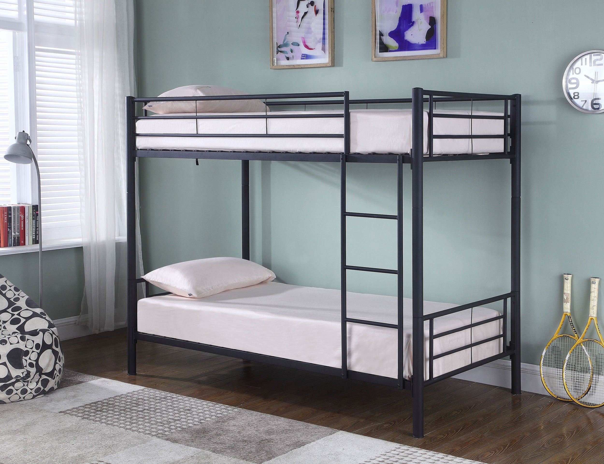 Hayward Twin Over Twin Bunk Bed Silver-460072