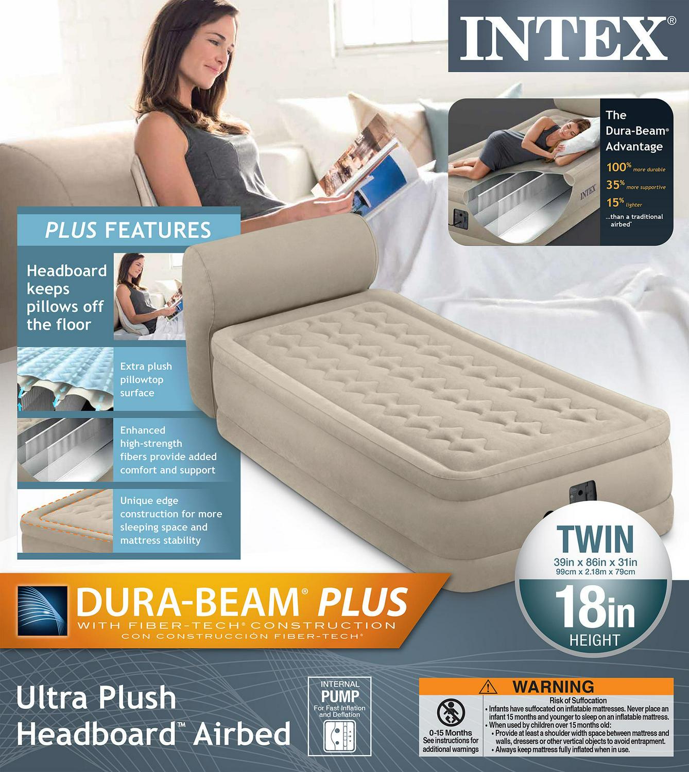 (Old Version) Intex 18 Twin Air Mattress with Built-in Pump