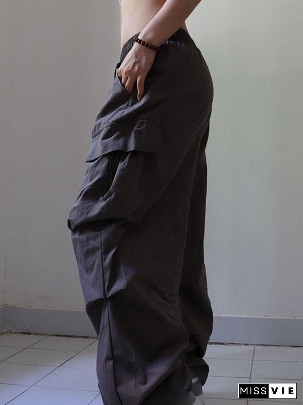 Baggy Drawstring Parachute Cargo Pants