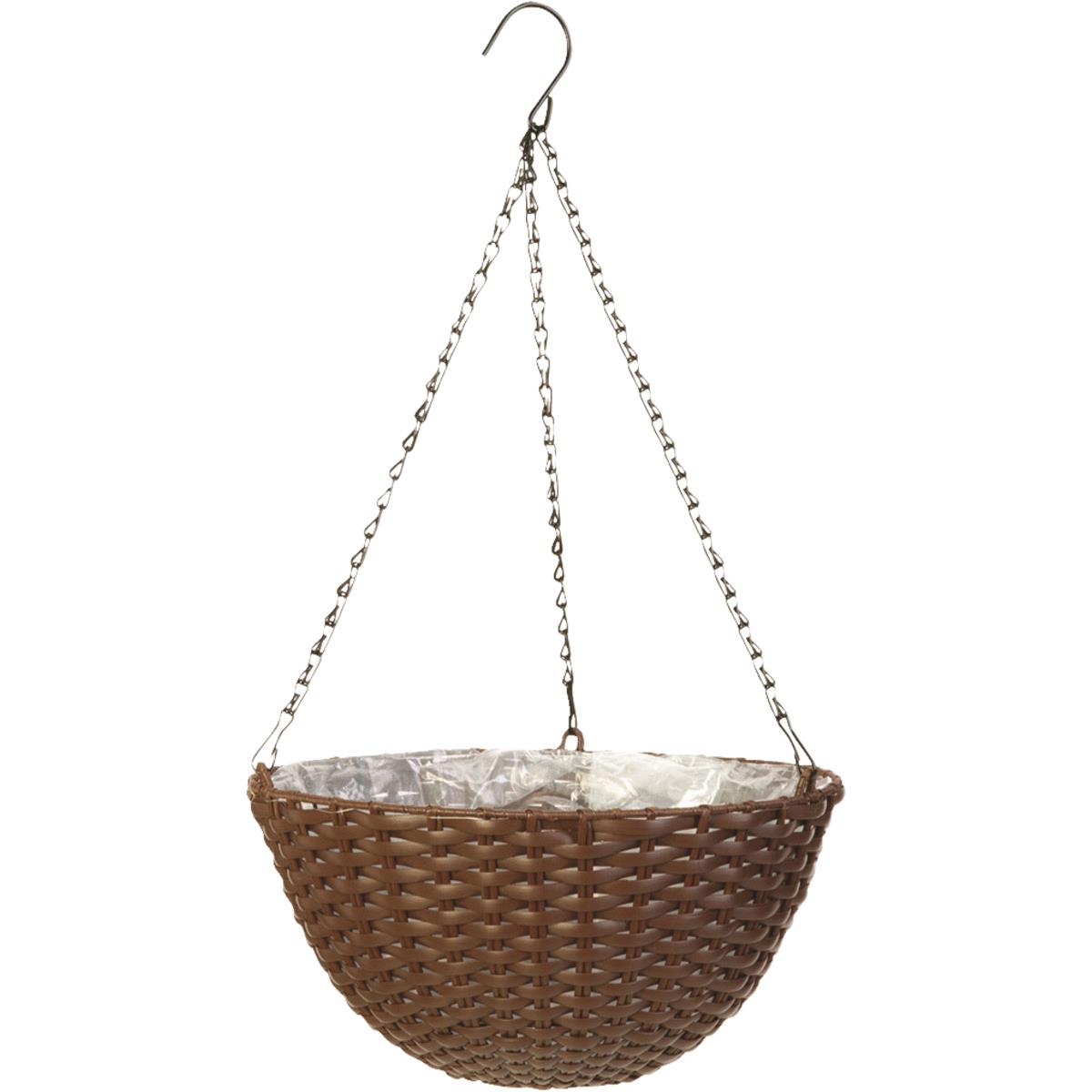 Panacea 14 In. Resin Espresso Brown Hanging Plant Basket 82303