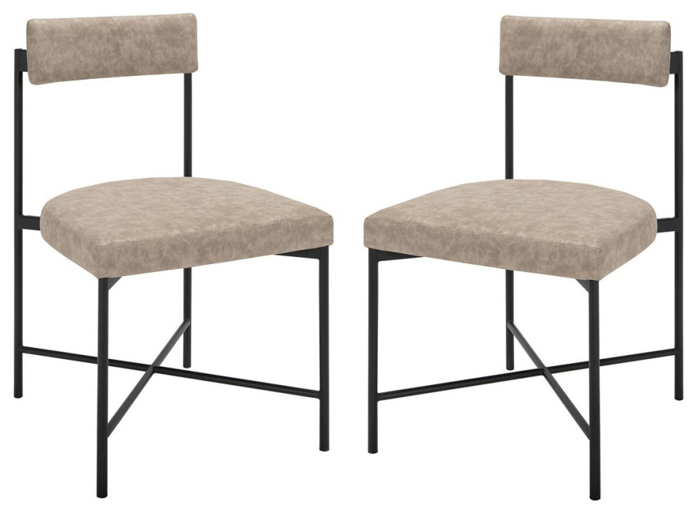 Stoney Dining Chairs set of 2 Light Grey / Black   Industrial   Dining Chairs   by Peachtree Fine Furniture  Houzz