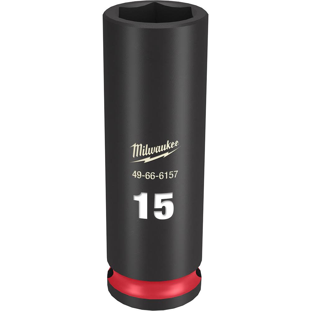 Milwaukee SHOCKWAVE™ Impact Duty™ Socket 3/8 Drive 15MM Deep 6 Point