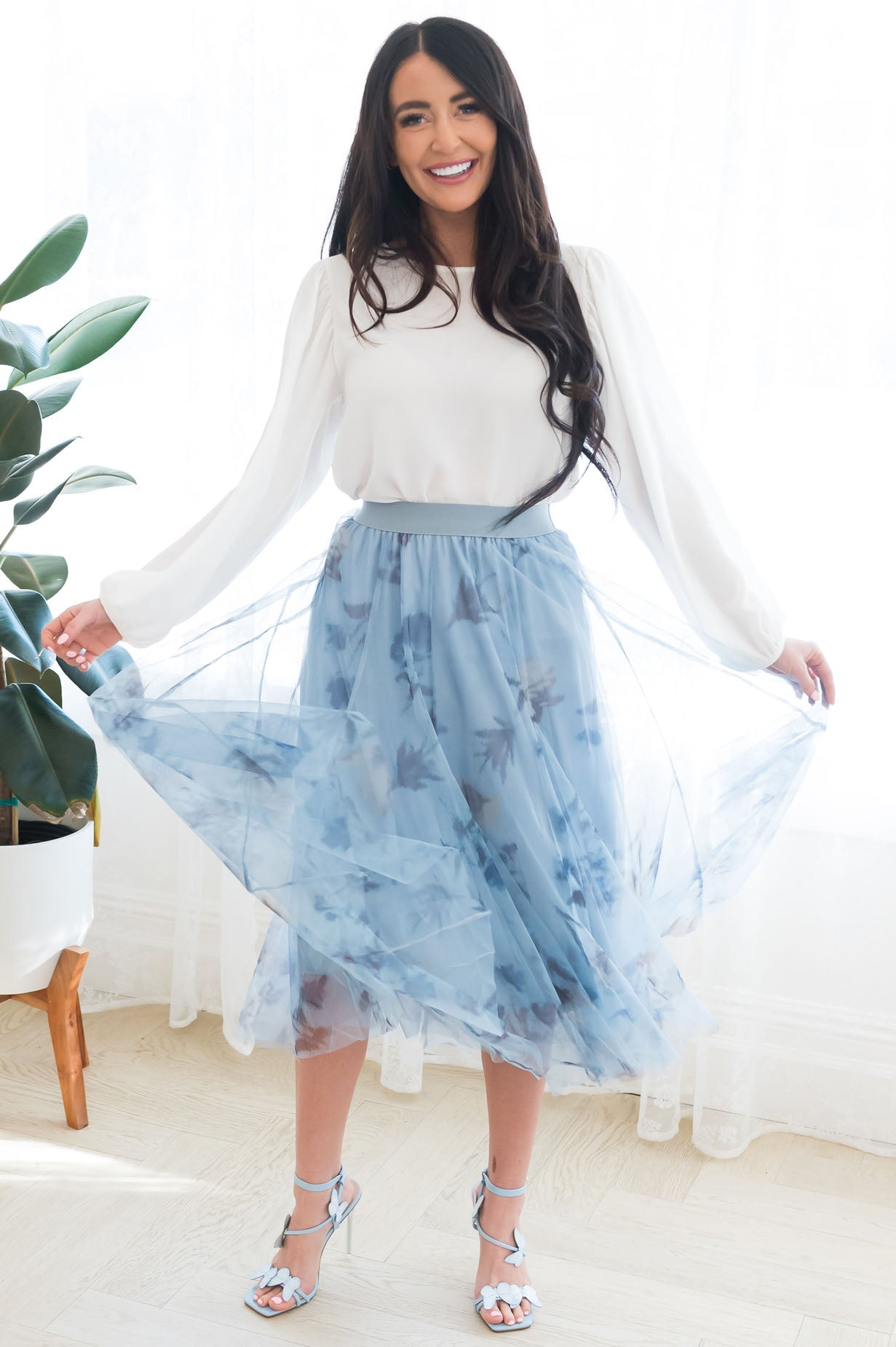 Blooming Buds Modest Tulle Skirt