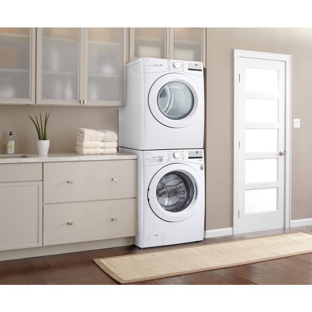 LG 4.5 Cu. Ft. Stackable Front Load Washer in White with Coldwash Technology WM3400CW