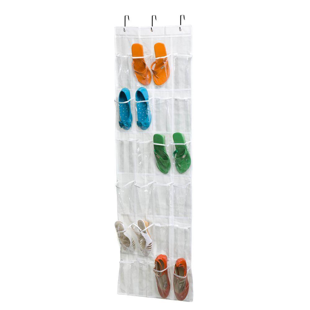 Honey-Can-Do 64 in. H 12-Pair clear Plastic Hanging Shoe Organizer SFT-01423