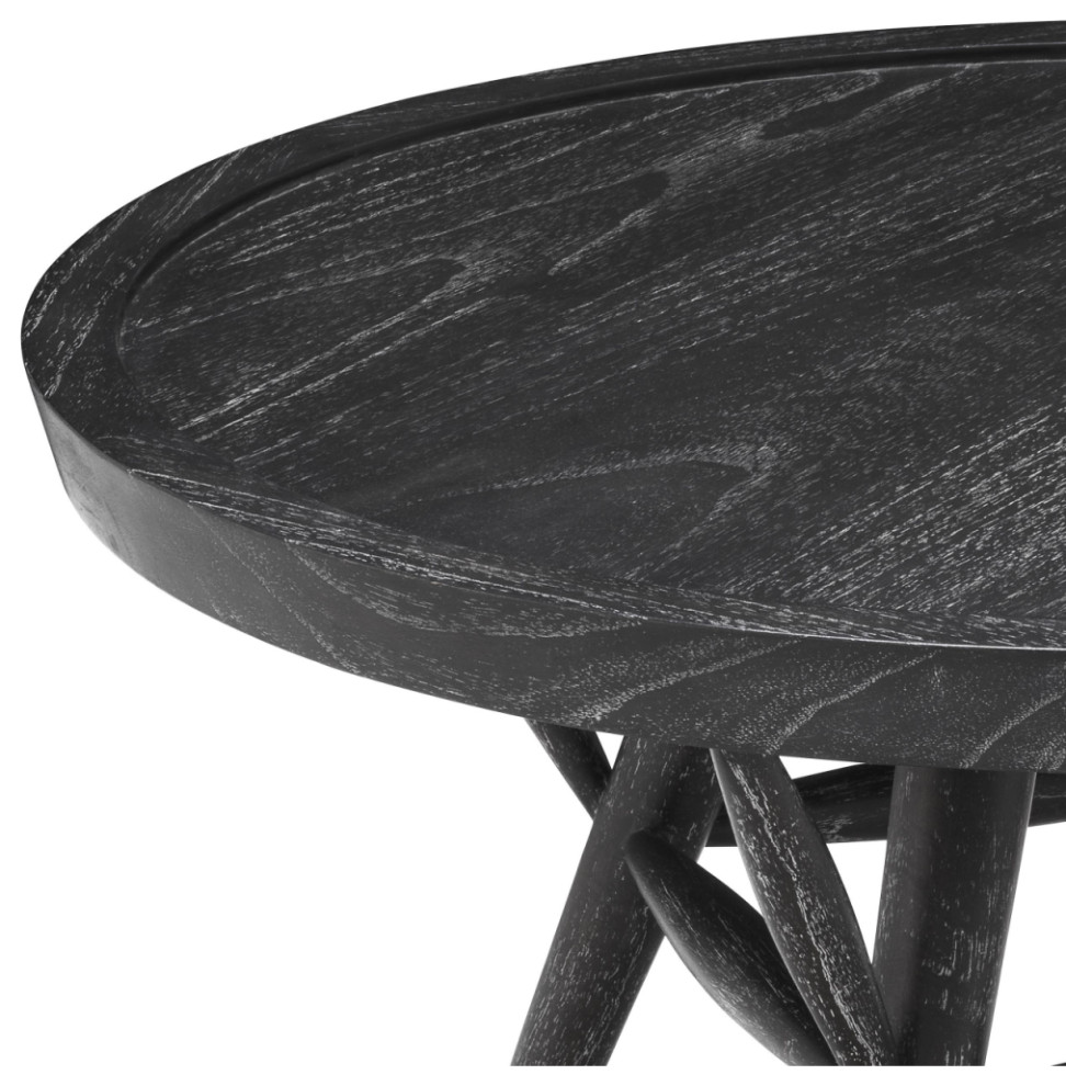 Black Wooden Round Side Table  Eichholtz Phoenix   Midcentury   Side Tables And End Tables   by Oroa   Distinctive Furniture  Houzz