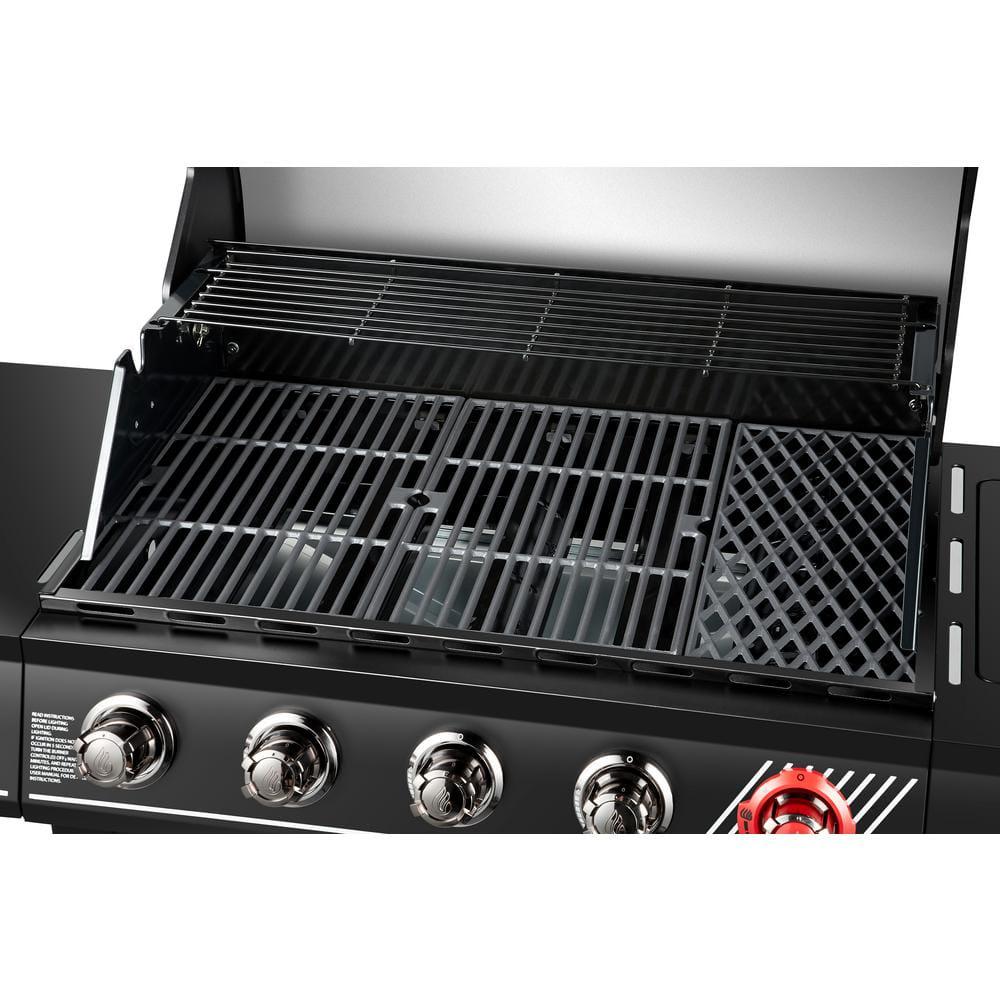 DynaGlo 5Burner Propane Gas Grill in Matte Black with TriVantage Multifunctional Cooking System