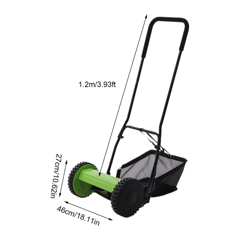 12 Inch 5 Blade Push Reel Manual Lawn Mower