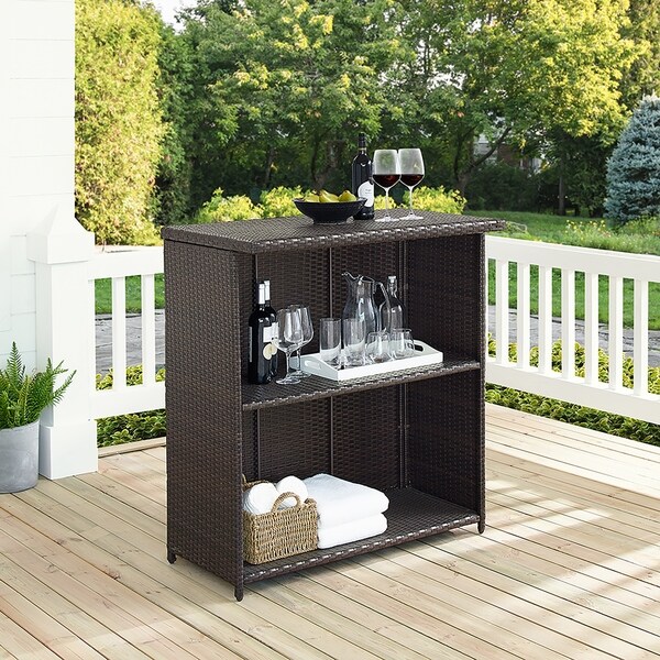 Palm Harbor Brown Wicker Outdoor Bar