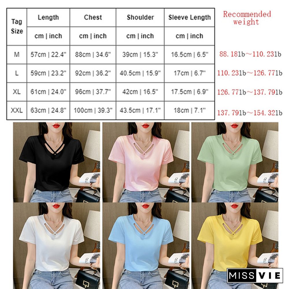 Womens Tops,Fashion Neck Summer Short Sleeve Casual T-Shirts