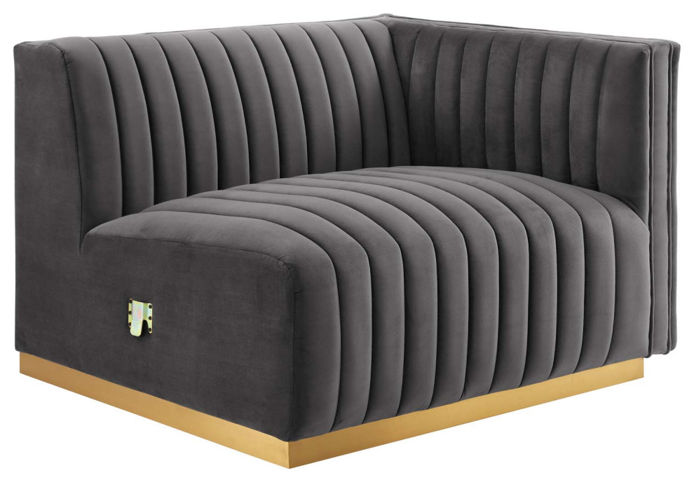 Conjure Channel Tufted Velvet Sofa   Contemporary   Sofas   by Modway  Houzz