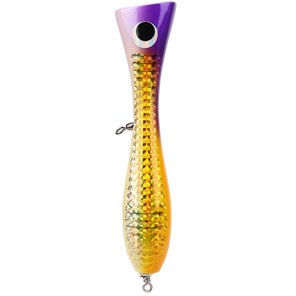 Wooden Large Artificial Popper Fish Lure Topwater Simulation Bait Fishing Tackleorange Purple