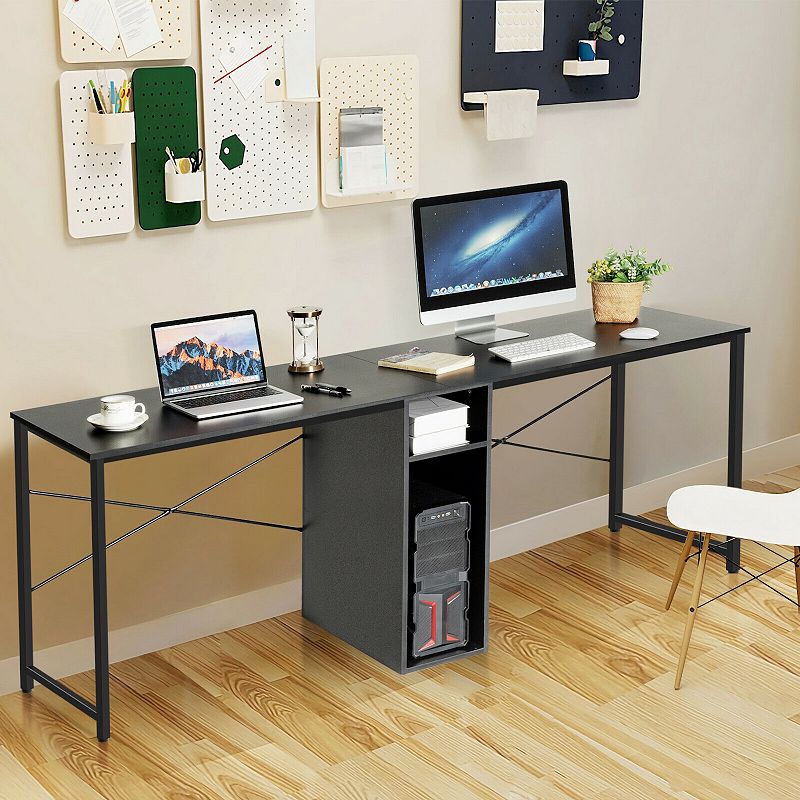 79 Inches Multifunctional Office Desk for 2 Person with Storage