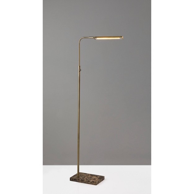 Reader Floor Lamp includes Led Light Bulb Antique Brass Adesso