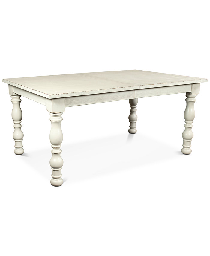 Furniture Aberdeen Off White Expandable Rectangular Dining Table