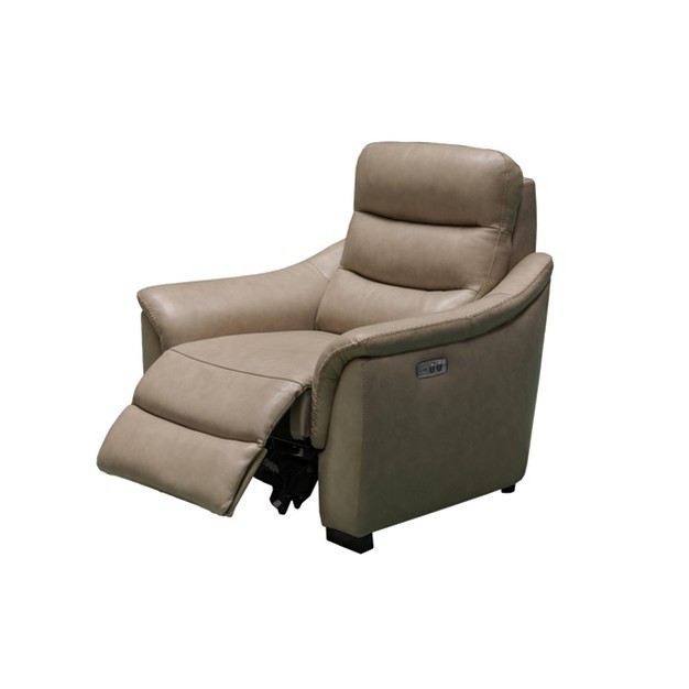 Seymour Top Grain Leather Power Recliner Beige Abbyson Living