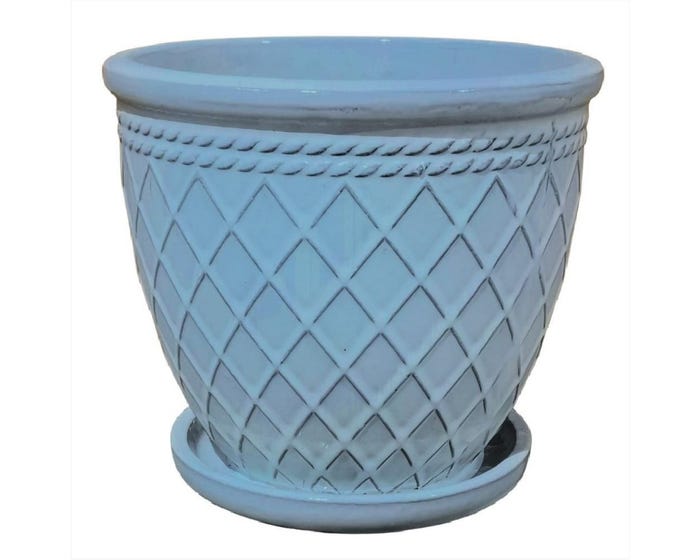 Woven Planter， Bright White， Small - ASCBRP8BWS