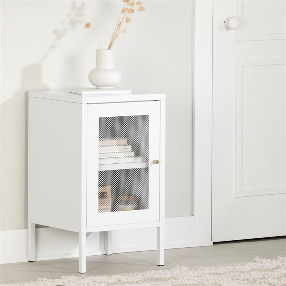 Metal One Door End Table Crea South Shore   Transitional   Side Tables And End Tables   by Homesquare  Houzz