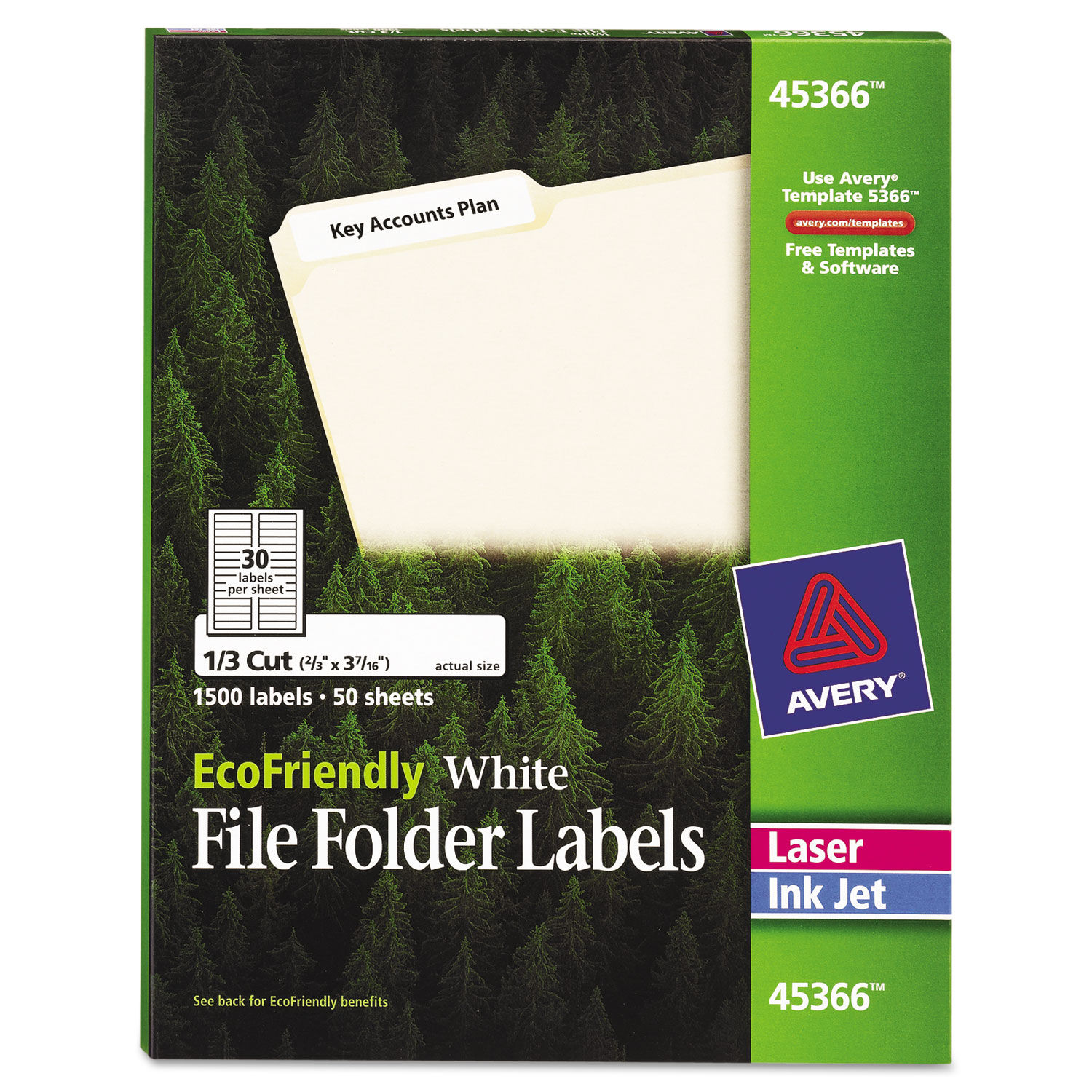 EcoFriendly Permanent File Folder Labels by Averyandreg; AVE45366