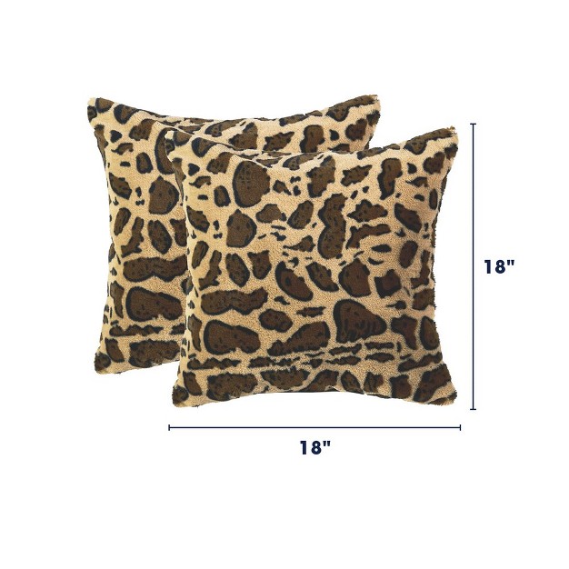 Cheer Collection Set Of 2 Animal Print Throw Pillows