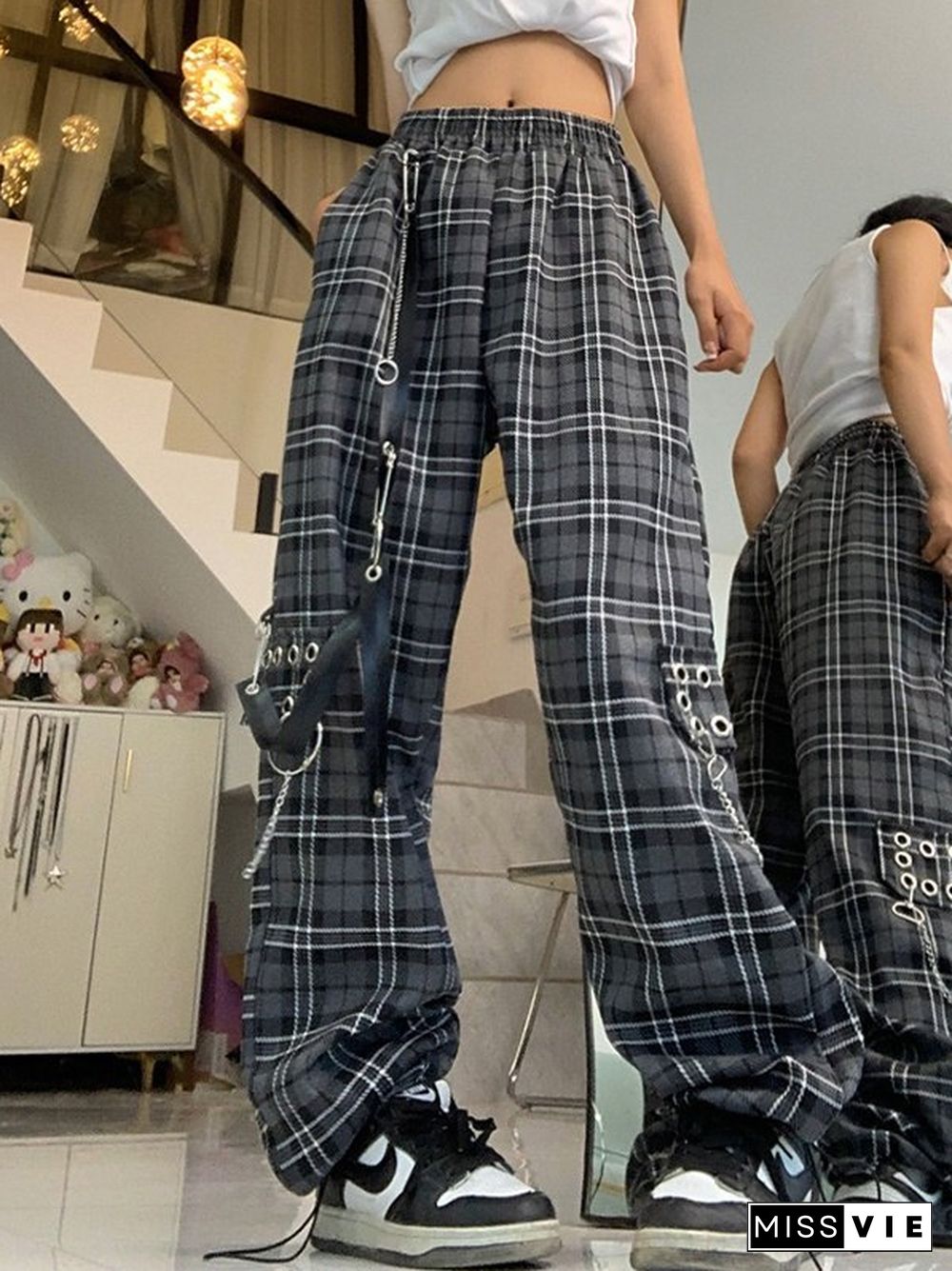 Vintage Check Cargo Pants