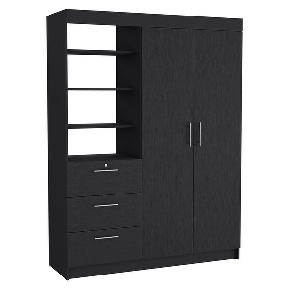 3 Drawers Armoire with 2 Door and 3-Tier Shelf - - 37846461