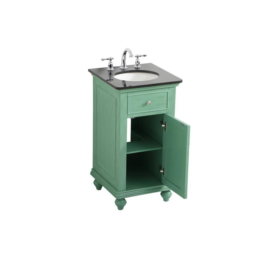 Simply Living 19 in. W x 19 in. D x 35 in. H Bath Vanity in Vintage Mint with Black Granite Granite Top SL36957VM