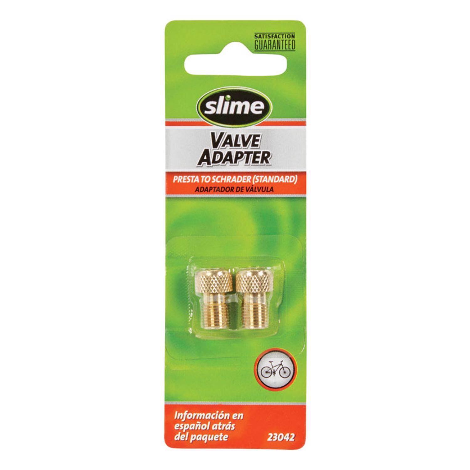 Slime Metal Presta to Schrader Valve Adapter Gold