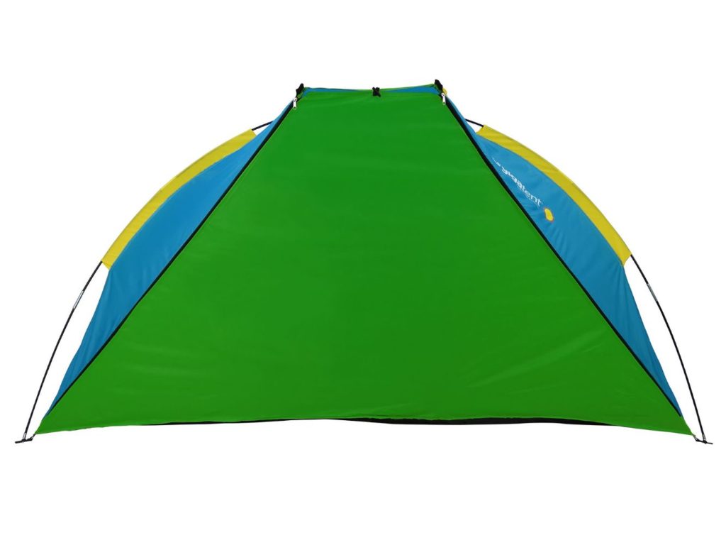 GigaTent Sand Castle Portable Beach Cabana Two Mesh Windows and Sand Pockets， Green and Blue