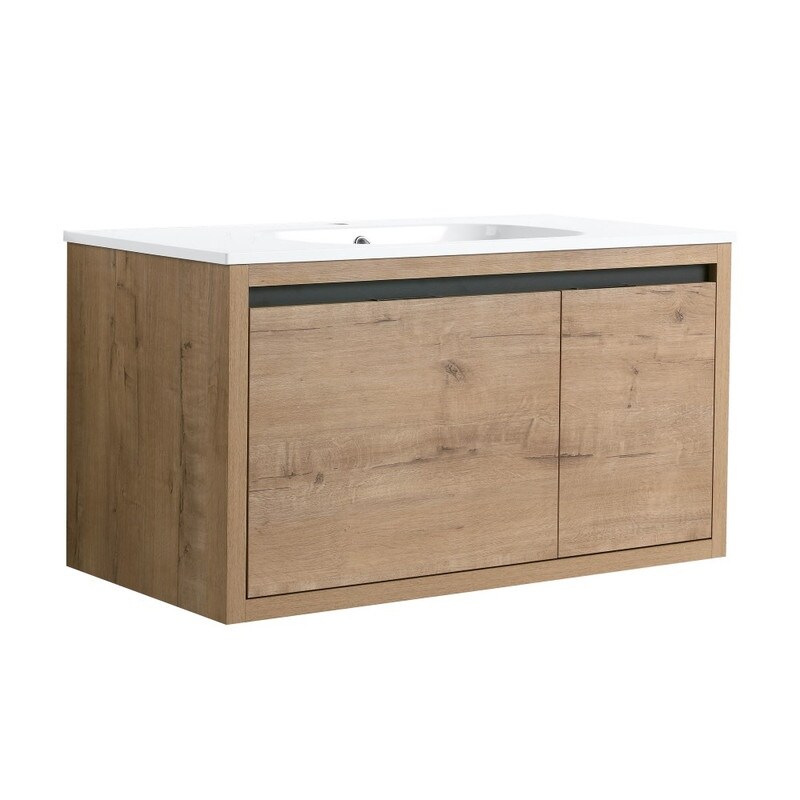 Modern 36 Inch Wall Mounted Bathroom Vanity With Gel Sink