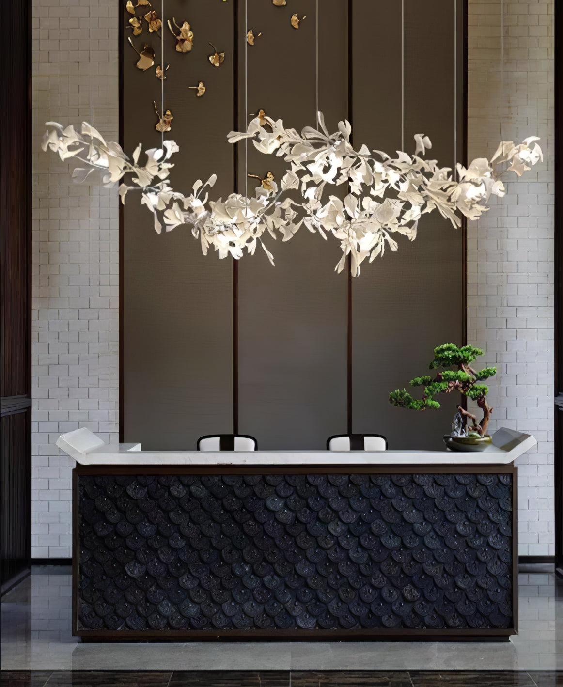 Double Layer Combination Gingko Chandelier