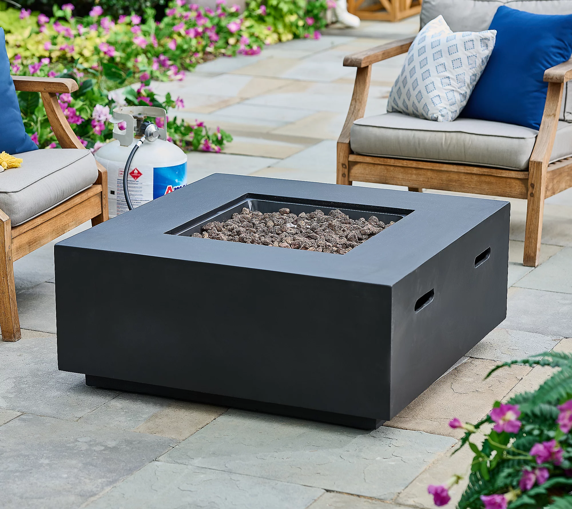 Garden Reflections 50，000 BTU 35 Gas Fire Pit w  Lava Rocks