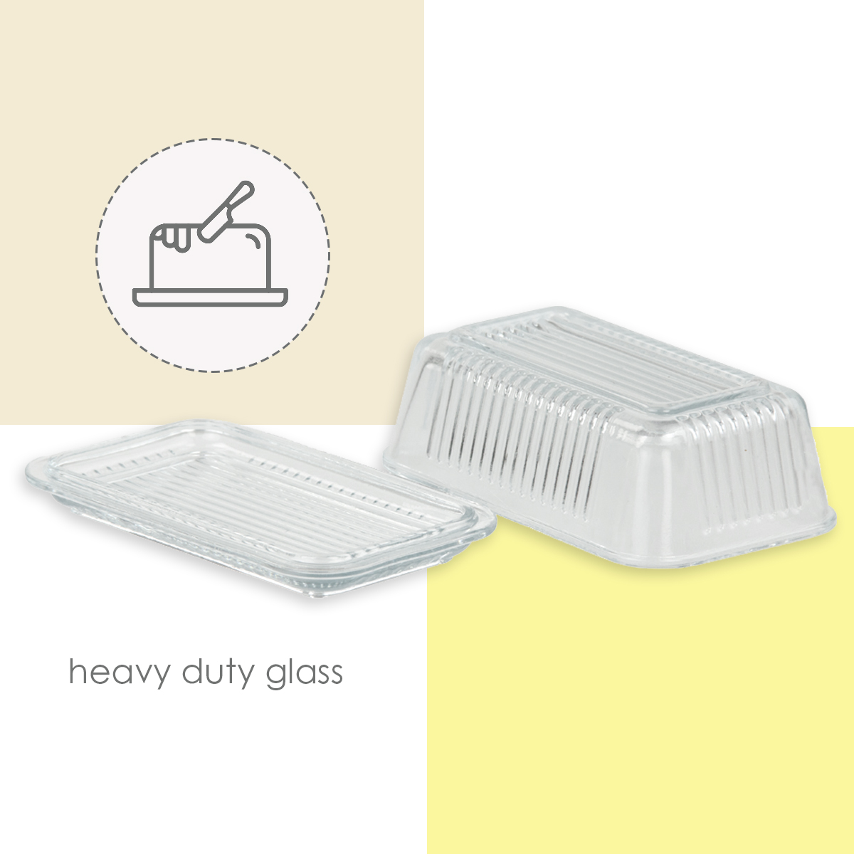 Home Basics Glass Butter Dish