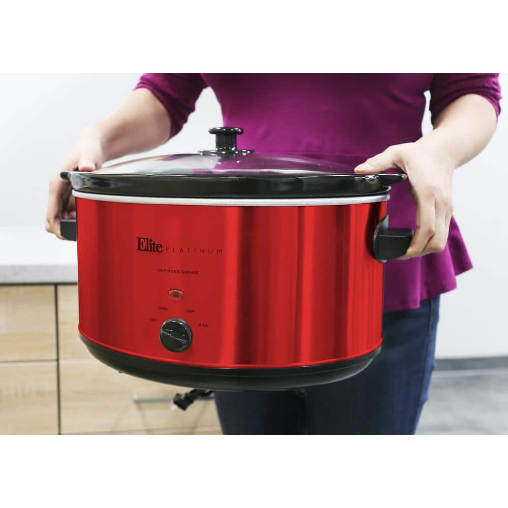 Elite Platinum Platinum 8.5 Qt. Red Slow Cooker MST-900RXT