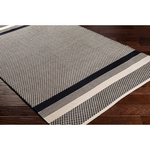 Osasuna Cotton Contemporary Black-white Rug