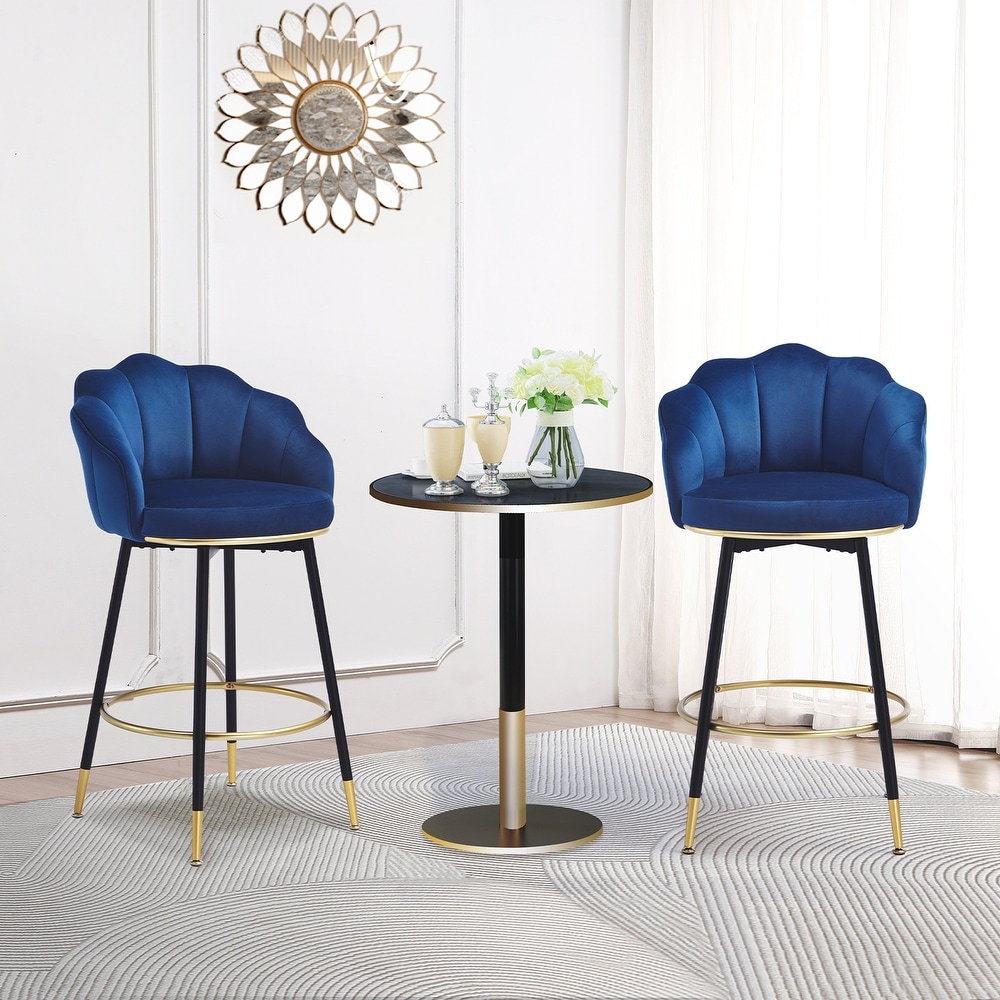 Hausfame Modern Swivel Bar Stools With Backs (Set of 2)   22.2 in. W X 21.3 in. D X 39.6 in. H