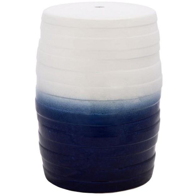 Katrice Ceramic Garden Stool Blue Ombre Safavieh