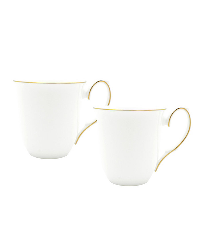 Twig New York Amelie Brushed Gold Rim Mugs - Set of 2