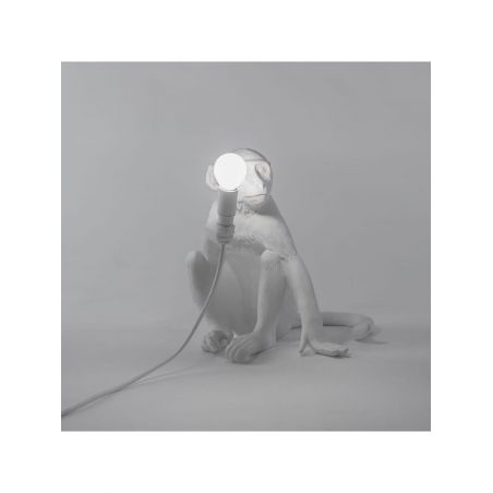 MOKEY LAMP 34X30X32  SITTING WHITE